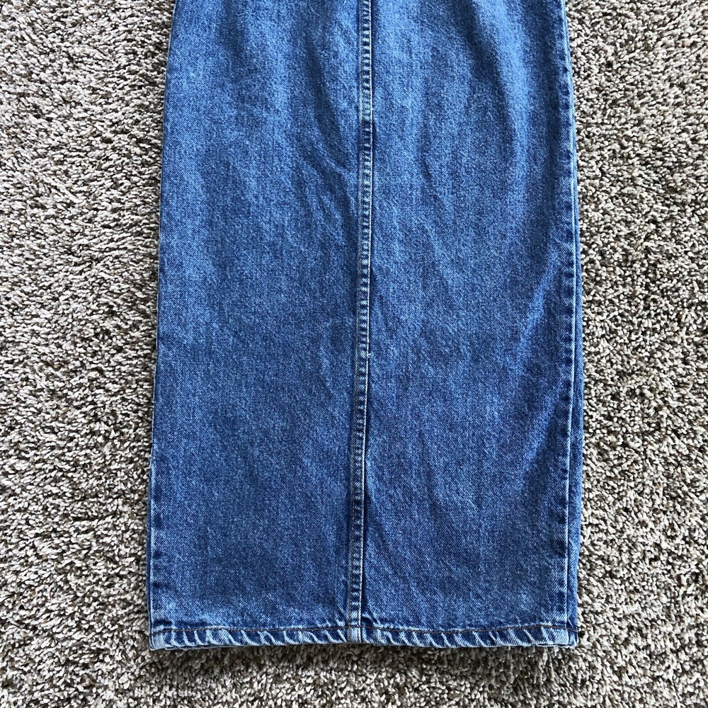 Vintage 90s Bongo Denim Dress Size 1 Maxi Midi Button Up Cowgirl Grunge V-Neck - Picture 10 of 10